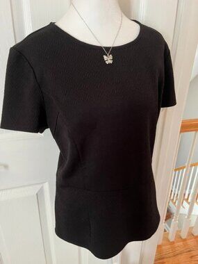 LIZ CLAIBORNE | Black Career top Textured stretch fabric-Like New